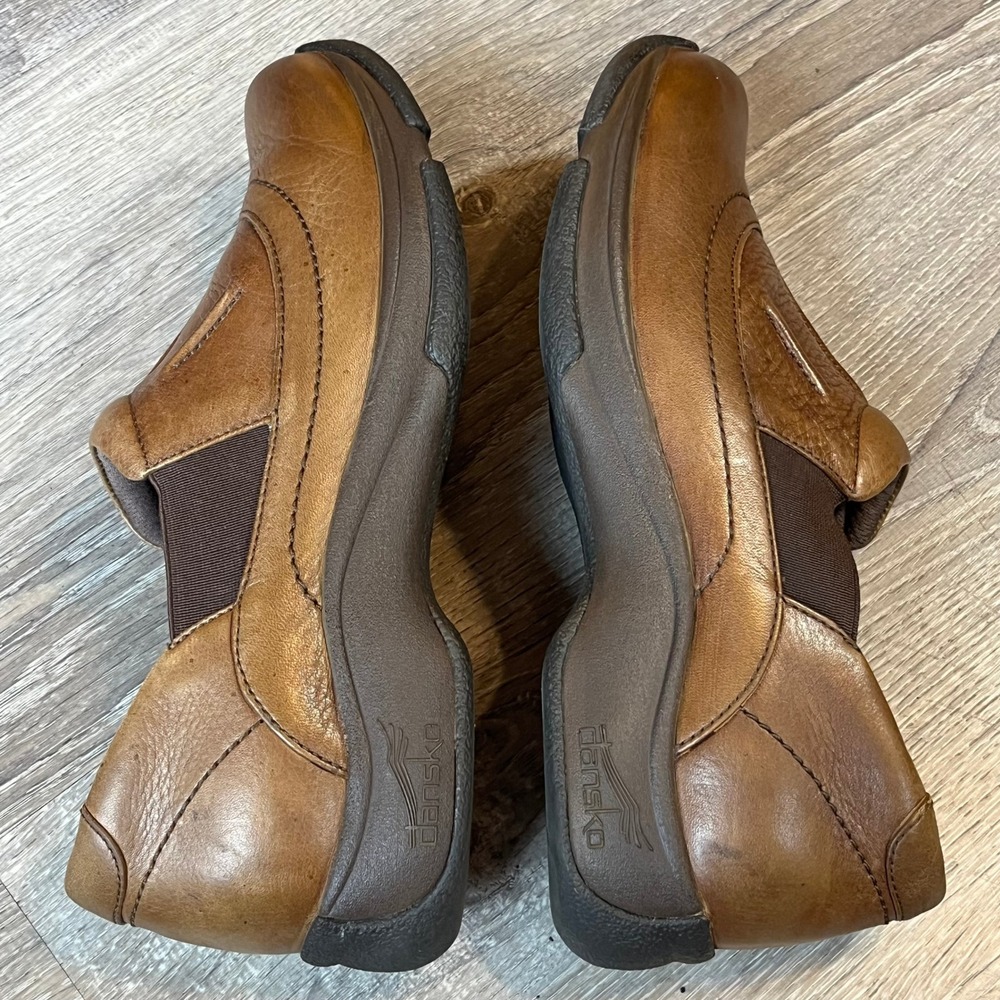 Dansko Brown Leather Slip On Clog Shoes Womens 40 412237800 Professional Comfort - Picture 3 of 8